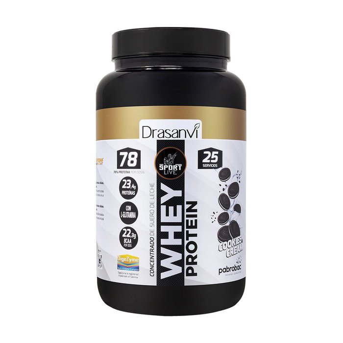 DRASANVI SPORT LIVE Whey Protein Conc. Cookies and Cream 750g DRASANVI SPORT LIVE Whey Protein Conc. Cookies and Cream 750g