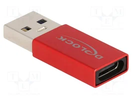 DeLOCK Adaptador USB 10 Gbps USB Tipo-A macho a USB Type-C™ hembra Rojo