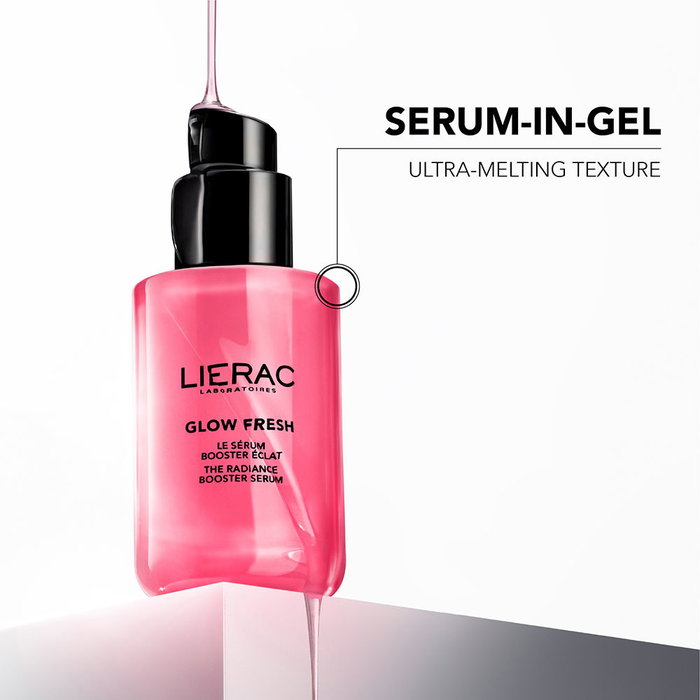 Liérac Sérum Glow Fresh Booster de Luminosidad y Frescor, con Ácido Hialurónico y 96% Ingredientes Naturales, 30 ml