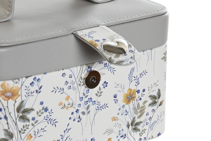 DKD Home Decor Joyero Tradicional Lila Blanco 12 x 10 x 17 cm (2 Unidades)