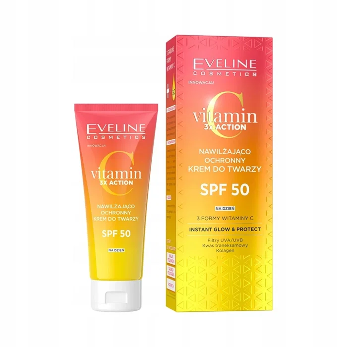 Eveline Cosmetics Vitamin C 3Xaction Crema Facial Hidratante y Protectora SPF 50