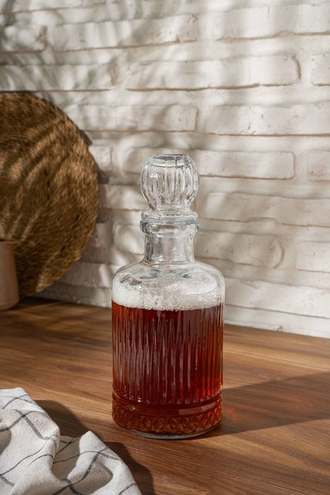 Hermia JU8061GCL Botella de Vidrio Elegante y Duradera, Transparente, Libre de BPA, 11x11x25 cm