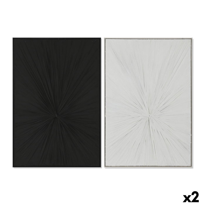 DKD Home Decor Set de 2 Cuadros Modernos 3D en Lienzo y Yeso, 83x123 cm