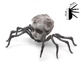 Araña Con Cara De Muñeca 15 cm Gris para Decoración Terrorífica