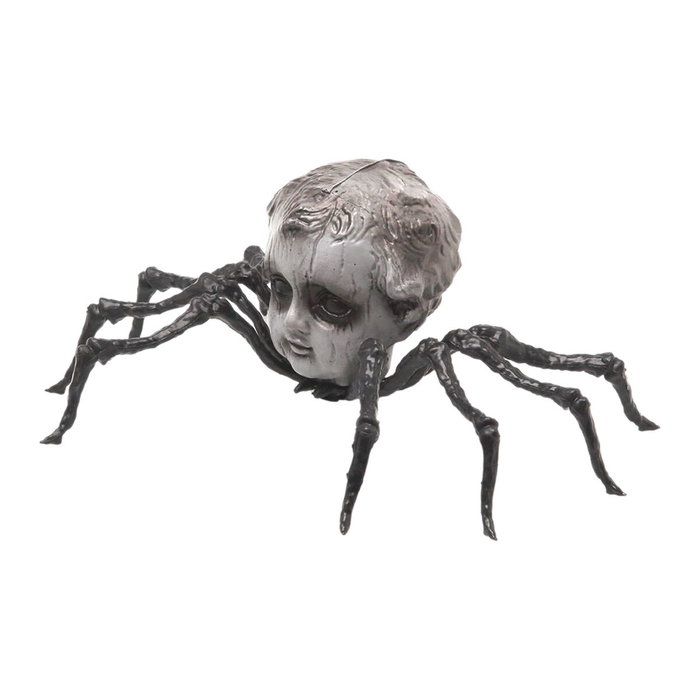 Araña con cara de muñeca de 15 cm Gris