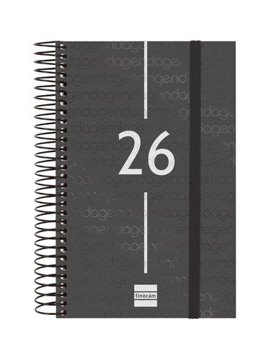 Agenda Anual (2026) Finocam Espiral Year Espiral Tapa Pp Con Goma E5 117X181 D/P Negro Agenda Anual (2026) Finocam Espiral Year Espiral Tapa Pp Con Goma E5 117X181 D/P Negro