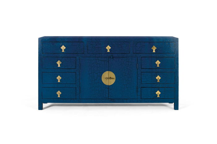 GINER Y COLOMER Aparador Zen con Puertas y Cajones Azul Distressed GINER Y COLOMER Aparador Zen con Puertas y Cajones Azul Distressed