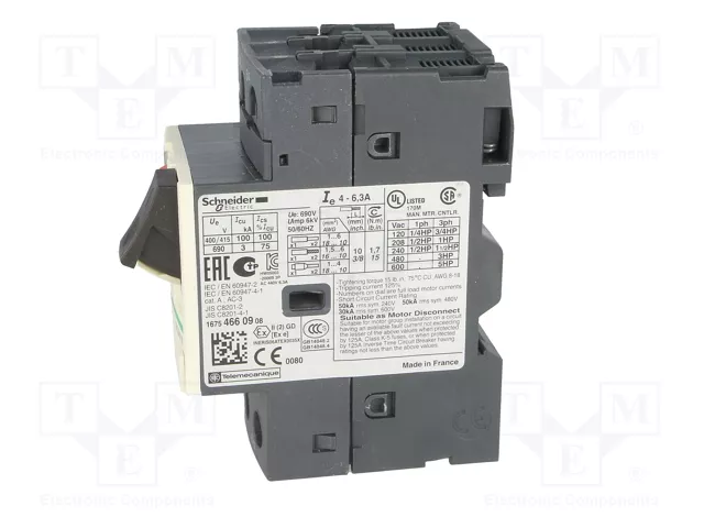 SCHNEIDER ELECTRIC Interruptor motorizado GV2ME10 2,2kW 230÷690VAC SCHNEIDER ELECTRIC Interruptor motorizado GV2ME10 2,2kW 230÷690VAC