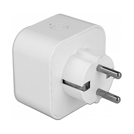 DeLOCK 11826 - Enchufe de Pared WiFi MQTT Blanco con Indicador LED, CEE 7/3, 250V 10A para Control Domótico