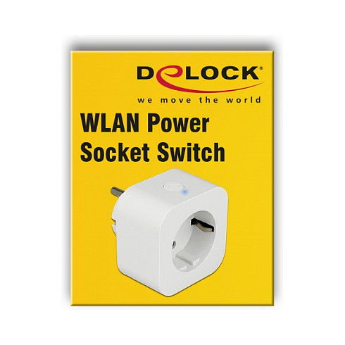 DeLOCK 11826 - Enchufe de Pared WiFi MQTT Blanco con Indicador LED, CEE 7/3, 250V 10A para Control Domótico