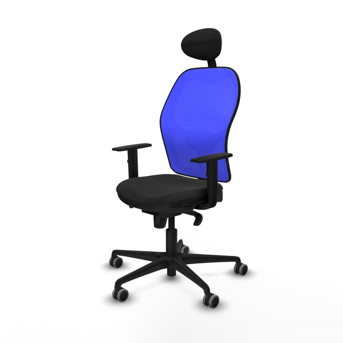 PIQUERAS Y CRESPO Silla de oficina Jorquera con mecanismo Sincro, Negro y Azul PIQUERAS Y CRESPO Silla de oficina Jorquera con mecanismo Sincro, Negro y Azul