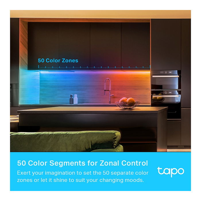 TP-Link Tira de Luz Inteligente Tapo L930-10 LED Multicolor Wi-Fi, Control por Voz, 5 m, 600 LED, 2000 lm, Funciona con Alexa, Google Assistant y Apple HomeKit