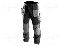 NEO TOOLS Pantalones de Trabajo Serie HD Gris-Negro Talla 48/S