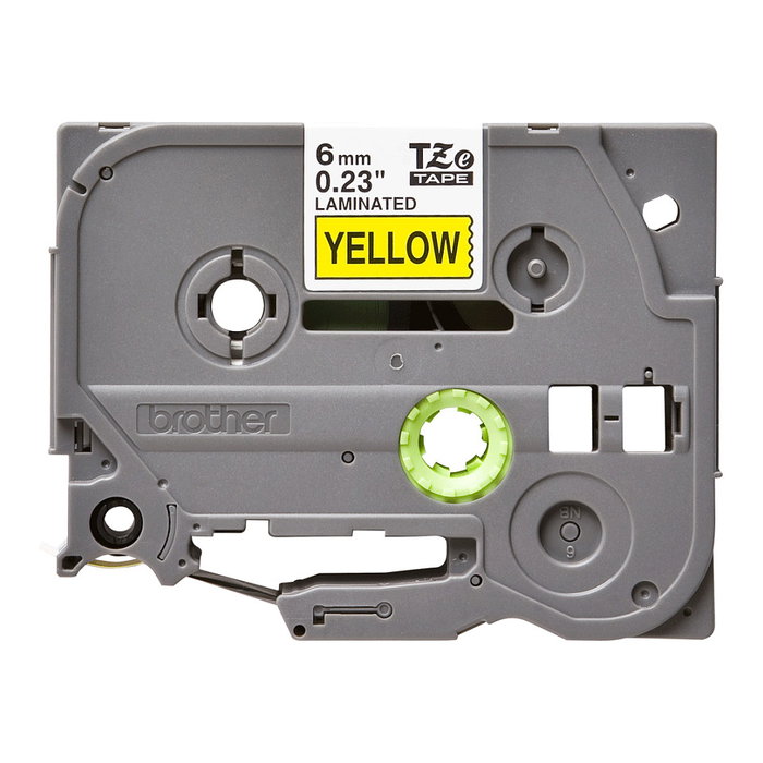 Brother TZE-611 Cinta de Etiquetar Negro sobre Amarillo 6mm para Rotuladoras Brother