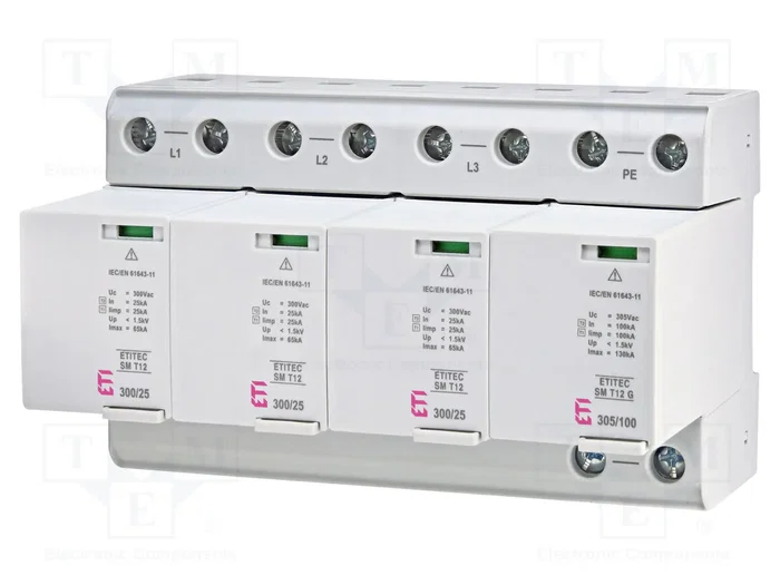 ETI POLAM ETITEC SM T12 300/25 3+1 Limitador de sobretensiones Tipo 1+2 ETI POLAM ETITEC SM T12 300/25 3+1 Limitador de sobretensiones Tipo 1+2