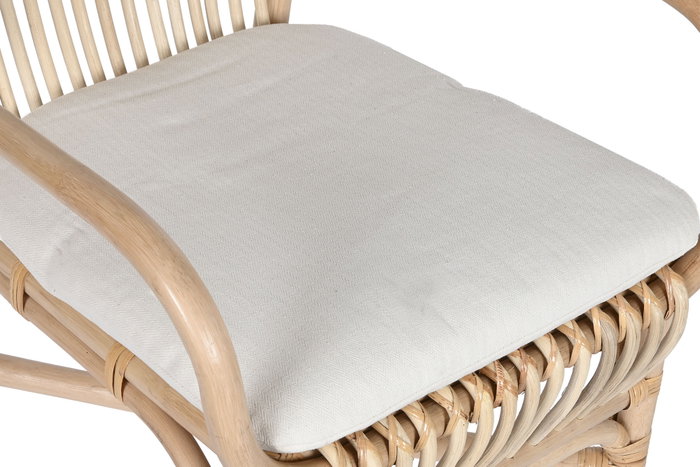 DKD Home Decor Silla de Ratán con Cojín Natural