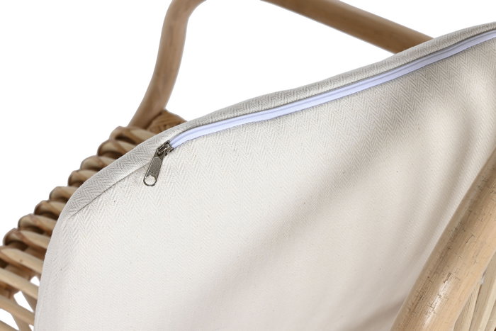 DKD Home Decor Silla de Ratán con Cojín Natural