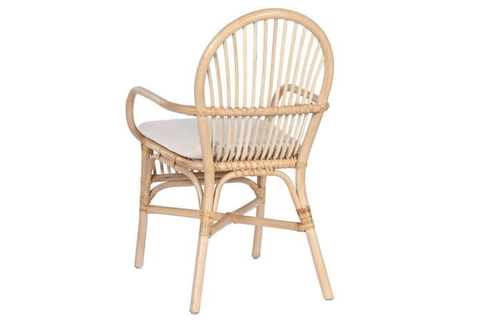 DKD Home Decor Silla de Ratán con Cojín Natural