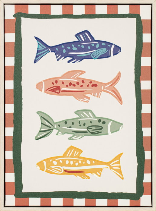 DKD Home Decor Cuadro Mediterraneo Multicolor 40 x 30 x 2.5 cm (4 Unidades)