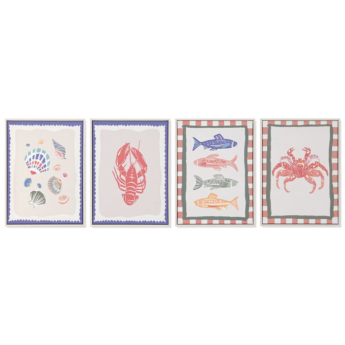 DKD Home Decor Set de 4 Cuadros Lienzo Moderno Dorado 30x2,5x40 cm DKD Home Decor Set de 4 Cuadros Lienzo Moderno Dorado 30x2,5x40 cm