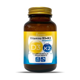 Plameca Vitamina D3+K2 60 cápsulas - Mantenimiento de huesos y coagulación sanguínea