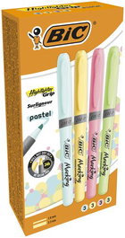 Marcador Fluor Bic Brite Liner Grip Pastel Caja De 12