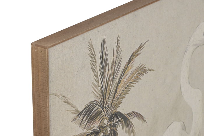 DKD Home Decor Cuadro Lino Abeto Garzas y Palmeras 120x80x3,5 cm DKD Home Decor Cuadro Lino Abeto Garzas y Palmeras 120x80x3,5 cm