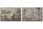 DKD Home Decor Cuadro Lino Abeto Garzas y Palmeras 120x80x3,5 cm