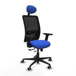 PIQUERAS Y CRESPO Silla de oficina Zulema Azul con Malla Negra