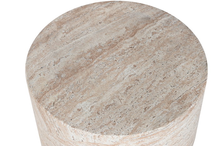 DKD Home Decor Mesita Auxiliar de Fibra de Vidrio Simil Travertine