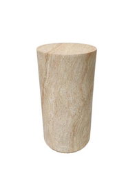 DKD Home Decor Mesita Auxiliar de Fibra de Vidrio Simil Travertine