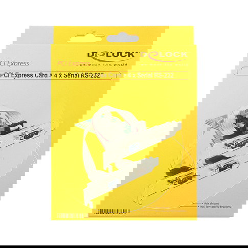 DeLOCK 89557 Tarjeta PCIe Express x1 a 4 Puertos Serie RS-232, Perfil Bajo, PCIe 2.0, Interna, Chipset ASIX AX99100 DeLOCK 89557 Tarjeta PCIe Express x1 a 4 Puertos Serie RS-232, Perfil Bajo, PCIe 2.0, Interna, Chipset ASIX AX99100