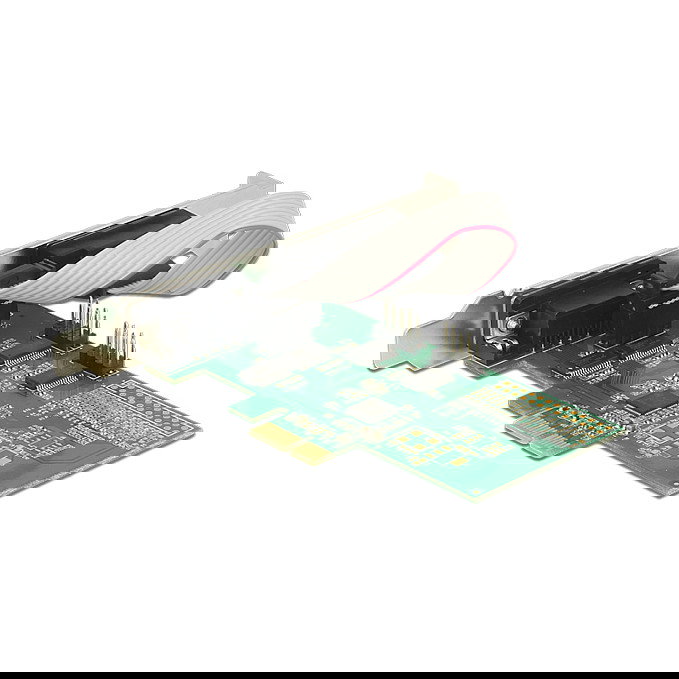 DeLOCK 89557 Tarjeta PCIe Express x1 a 4 Puertos Serie RS-232, Perfil Bajo, PCIe 2.0, Interna, Chipset ASIX AX99100 DeLOCK 89557 Tarjeta PCIe Express x1 a 4 Puertos Serie RS-232, Perfil Bajo, PCIe 2.0, Interna, Chipset ASIX AX99100