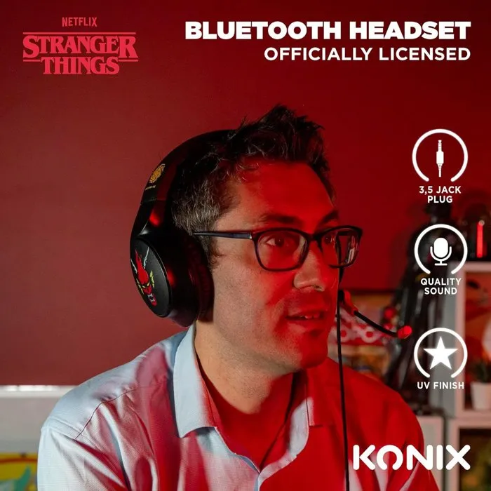 Konix Stranger Things Auriculares Gaming para PC, PS5, Switch 2 y Xbox, Supraaurales con Cable de 1.5 m y Micrófono, AACBN15997 Konix Stranger Things Auriculares Gaming para PC, PS5, Switch 2 y Xbox, Supraaurales con Cable de 1.5 m y Micrófono, AACBN15997
