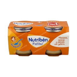 NUTRIBEN Potito Manzana-Naranja-Plátano-Galleta 2x120gr