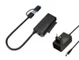 Conceptronic ABBY21B Adaptador USB-A Macho a SATA 22-pin Hembra, USB 3.2 Gen 1, para Discos 2.5/3.5" Hasta 10TB, Incluye Adaptador USB-C y de Corriente, Negro