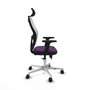 PIQUERAS Y CRESPO Silla de oficina Jorquera con mecanismo Sincro/Traslack, Morado y Blanco