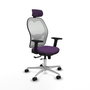 PIQUERAS Y CRESPO Silla de oficina Jorquera con mecanismo Sincro/Traslack, Morado y Blanco