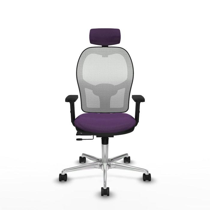 PIQUERAS Y CRESPO Silla de oficina Jorquera con mecanismo Sincro/Traslack, Morado y Blanco