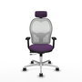 PIQUERAS Y CRESPO Silla de oficina Jorquera con mecanismo Sincro/Traslack, Morado y Blanco