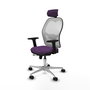 PIQUERAS Y CRESPO Silla de oficina Jorquera con mecanismo Sincro/Traslack, Morado y Blanco
