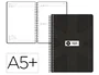Antartik Agenda Escolar 2026-2027 Espiral Día Página A5+ Bilingüe Papel FSC 80g Color Negro Pack and Go con Gomilla