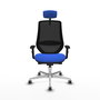 PIQUERAS Y CRESPO Silla de oficina Mardos con mecanismo Sincro/Traslack, Azul y Negro