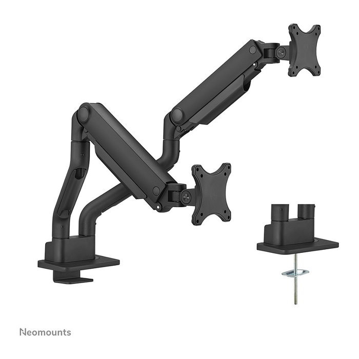 Neomounts DS70S-950BL2 Brazo de Monitor 17-35" - Resorte de Gas - 18 kg - 2 Pantallas - Negro