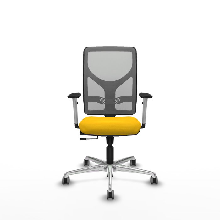 PIQUERAS Y CRESPO Silla de oficina Motilla con mecanismo Sincro/Traslack, Amarillo y Gris