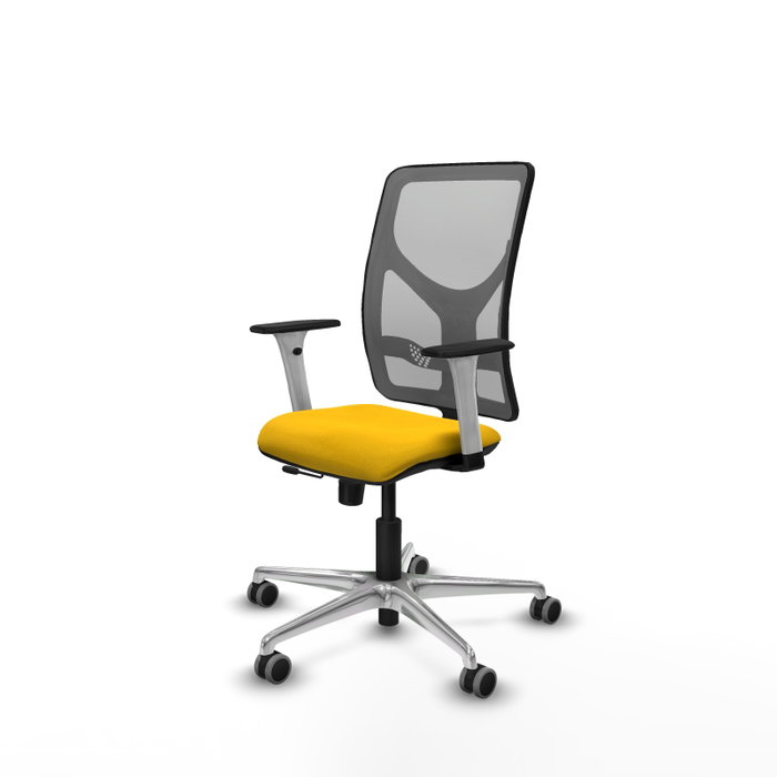 PIQUERAS Y CRESPO Silla de oficina Motilla con mecanismo Sincro/Traslack, Amarillo y Gris
