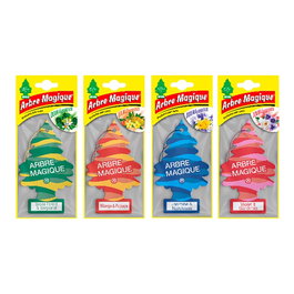 Arbre Magique Ambientadores de Coche Árbol Flores Pack 24 udsAromas Variados Green Forest Bergamota Jazmín Narciso Violeta Gardenia Mango Papaya
