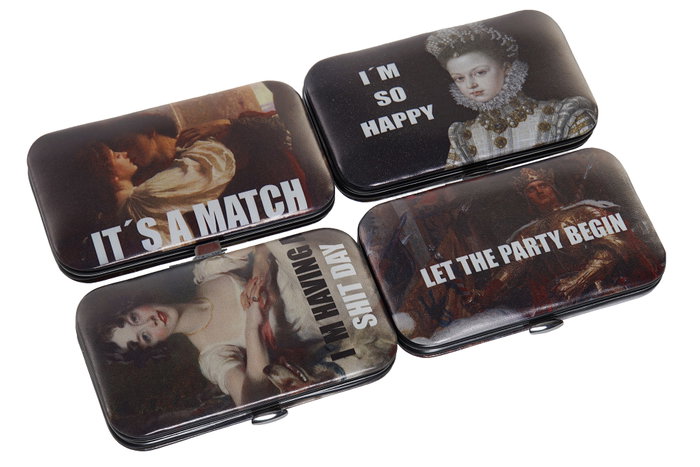 DKD Home Decor Manicura Art fun Set de 5 Piezas Negro Multicolor (PU, Inox) 6.5 x 2 x 11 cm