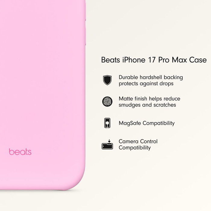 Beats Funda para iPhone 17 Pro Max con MagSafe y Control de Cámara, Rosa