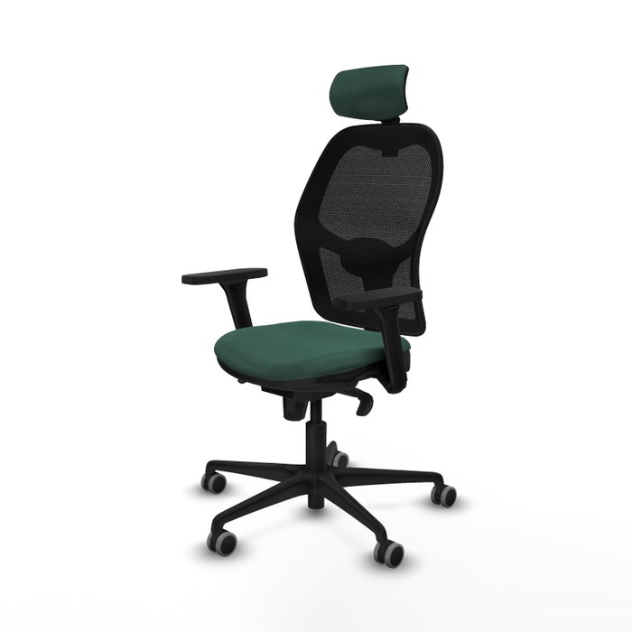 PIQUERAS Y CRESPO Silla de oficina Jorquera con mecanismo Sincro, Tela Verde botella y Malla Negra PIQUERAS Y CRESPO Silla de oficina Jorquera con mecanismo Sincro, Tela Verde botella y Malla Negra
